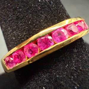 Lot #21  - Burmese Ruby Gold Vermeil over Sterling Silver Ring, Size 9 (0.85ctw, 4gtw)