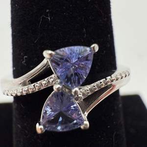 Lot #27  - Tanzanite sterling silver ring, size 7 (3gtw)