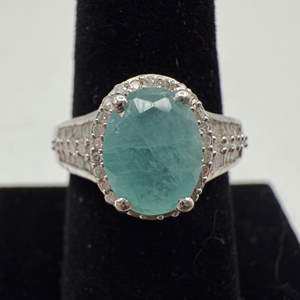 Lot #28  - Grandideriete & diamonds sterling silver ring (2.34ctw, 5gtw)