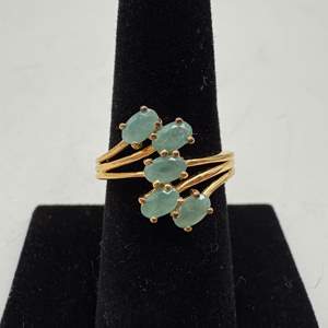 Lot #34  - Grandidierite gold vermeil over sterling silver ring, size 7 (1.05ctw, 3gtw)