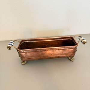 Lot #62  - Vintage copper clawfoot planter