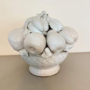 Lot #63  - Large fruit basket sculpture 