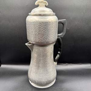 Lot #91  - Vtg. Guardian Service Hammered Aluminum Coffee Pot Percolator 8 Cup