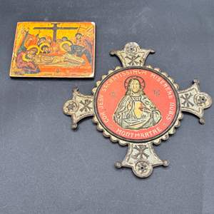 Lot #100  - Vintage religious wall plaque  