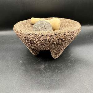 Lot #108  - Volcanic Mortar & pestle