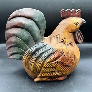 Lot #116  - Decorative wooden rooster 