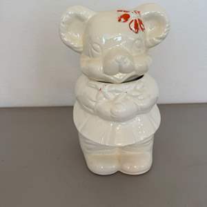 Lot #123  - Vintage turnabout double faced ceramic cookie jar 