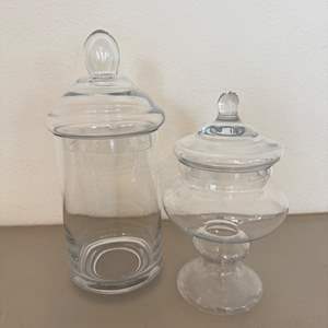 Lot #127  - Glass apothecary jars 