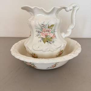 Lot #137  - Vintage Athena of California Pitcher & Wash Basin Set 