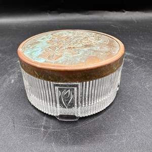 Lot #149  - Glass lidded powder/trinket jar 