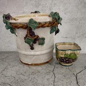 Lot #165  - Wine themed pots 