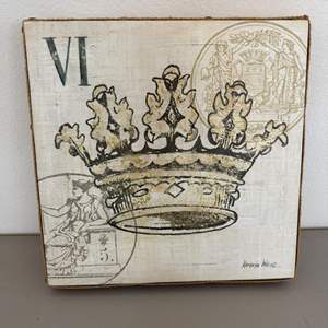 Lot #171  - Shabby chic crown wall art 