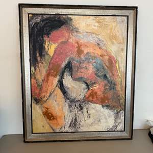 Lot #176  - LARGE abstract nude print on canvas/framed. Beautiful!