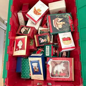 Lot #235  - Large tub FULL of vintage hallmark ornaments