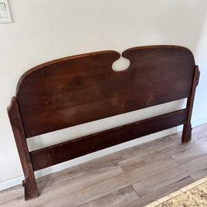 Lot #277  - Antique wooden headboard 