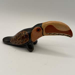 Lot #5 - hand-painted, clay toucan whistle, Tonalá, Mexico