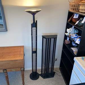 Lot #15 - Floor lamp and cd holders