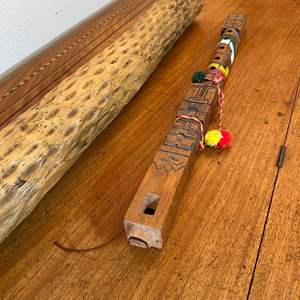 Lot #20 - Wooden flute and rain stick