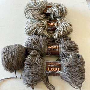 Lot #64 - Lopi, Iceland Sheep Wool Skeins (2 Grey Tones)