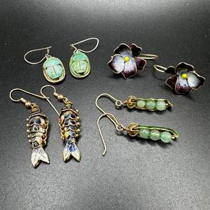 Lot #104 - Enamel and other earrings