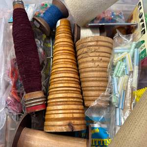 Lot #178 - Box full of knitting supplies