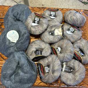 Lot #187 - Beautiful mohair/silk skeins in two different grey tones