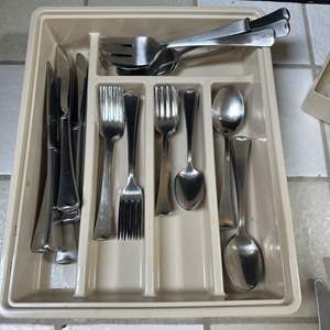 Lot #219 - Oneida stainless silverware set, 5 person