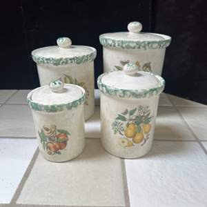 Lot #233 - Italian glazed terracotta cover crocks 