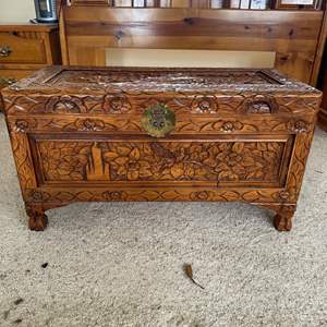 Lot #258 - Hand carved chest