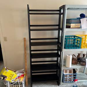 Lot #326 - Three, Black 6 foot folding bookcases