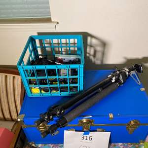 Lot #331 - Tripod and camera equipment