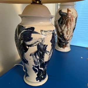 Lot #337 - Handmade ceramic lamps