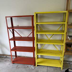 Lot #366 - Two metal shelves