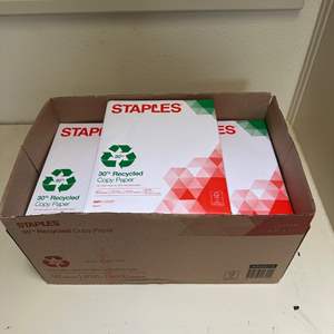 Lot #400 - Staples recycled copy paper (9 reams)