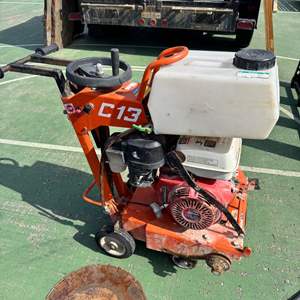 Lot #9  - Clipper C13 Concrete Walk Behind Saw 18 inch Blade 13HP Honda Motor (works)