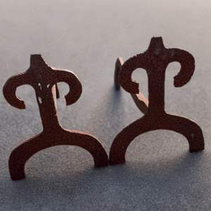 Lot #19  - cast iron fireplace andirons 