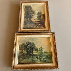 Lot #57  - Pair of framed vintage art