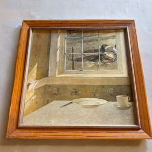 Lot #59  - "Ground hog day" by Andrew Wyeth framed vintage art 