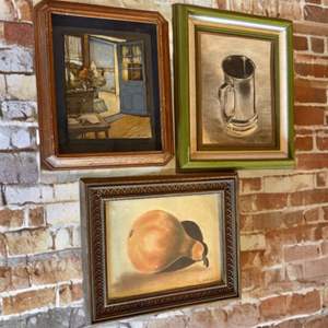 Lot #60  - MCM Style framed art by local artist Evy Johnson, Beautiful pieces! 