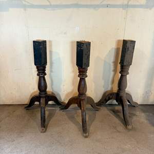 Lot #71  - Trio of vintage wood table bases 