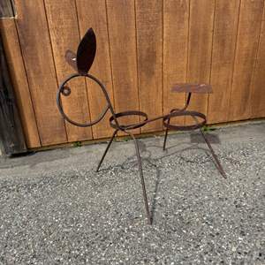 Lot #94  - Cast iron donkey plant holder 