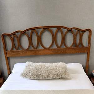 Lot #97  - Antique wooden full size headboard 