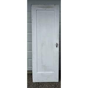 Lot #103  - Vintage door with mirror & glass doorknob 