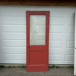 Lot #110  - Vintage rustic door with glass window