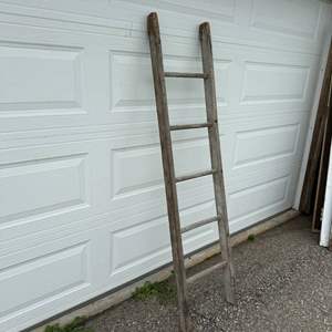 Lot #113  - Vintage wooden ladder, great for decor!