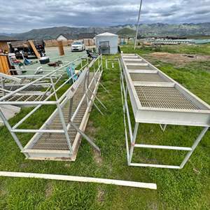 Lot #137  - (2) 20ft long brewery/winer aluminum catwalk. Comes with stairs and rails (valued at 20-25k new!)