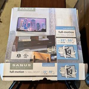 Lot #143  - Full Motion tv wall mount in box 