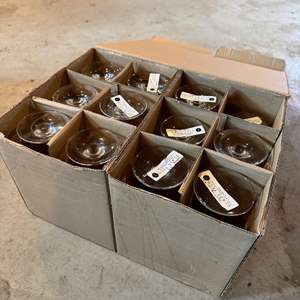 Lot #174  - Case of Glasstech fine wine glass sample. Many sizes 