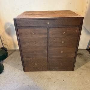 Lot #217  - Unfinished hard wood cabinet, great project!