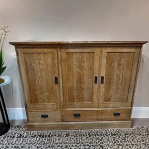 Lot #229  - Rustic Entertainment center, very nice piece!